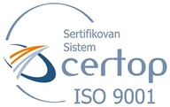 Certifieringsmärke från Certop, ISO 9001